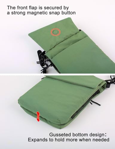 GOX Neck Wallet for Traveling Women,RFID Blocking Crossbody Wallet - color: Olive