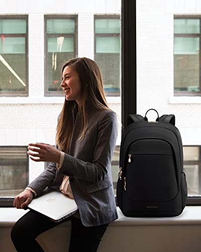 LIGHT FLIGHT Travel Backpack for Women, 15.6 inch Laptop Daypack - color: Black, size: 15.6 Inch without Wheels
