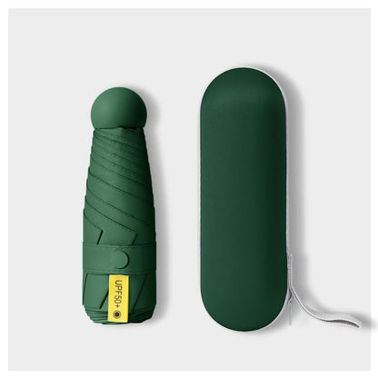 Mini Travel Umbrella with Umbrella Case - color: Dark green