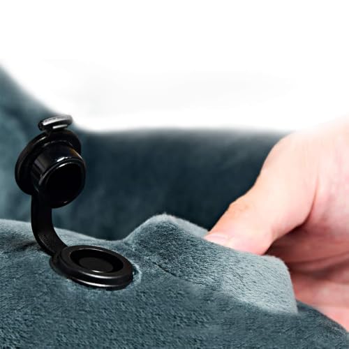 Keemall Inflatable Travel Neck & Shoulder Pillow for Airplanes&Long Trips - color: Gray, size: Medium
