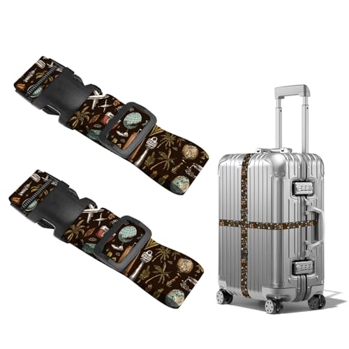 Nuxovilar Luggage Straps Set for Suitcase 1.96x90.5in Polyester - color: YCC01256, size: 1.96"x90.5"