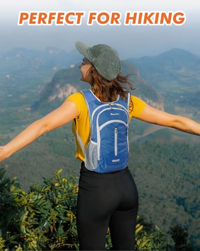 Seektop Small Hiking Backpack Expandable 12L-15L - color: Navy Blue