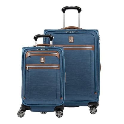 Travelpro Platinum Elite Softside Spinner Set, Coastal Blue 2-Piece (21/25) - color: Coastal Blue, size: 2-Piece Set (21/25)
