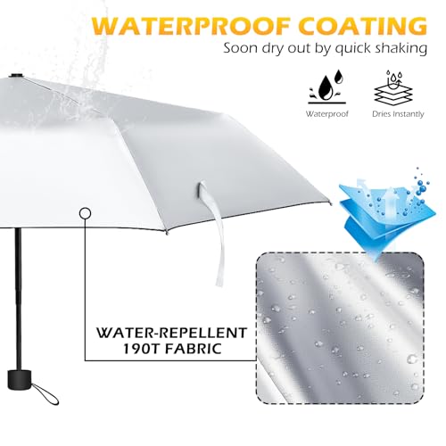 40/42/46/50inch UPF 50+ Sun Umbrella UV Protection UV Umbrellas - color: Silver/Black-mini manual, size: 40inch