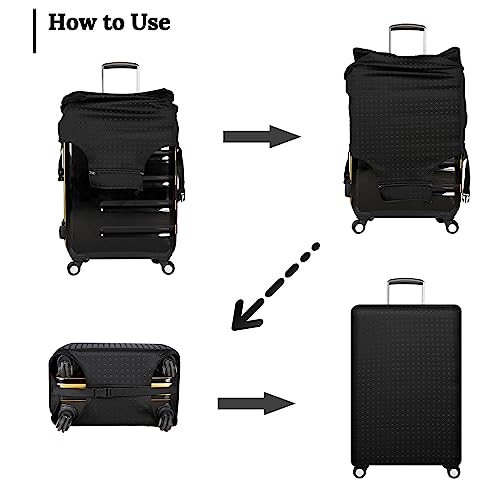 Luggage Cover, Protective Washable Suitcase Cover - Travel Elastic Spandex Suitcase Protector Fits 22 to 24Inch Black - color: Black, size: M: Fit 22-24 Inch Luggage