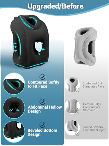 Maliton Inflatable Travel Pillow for Airplane (Black) - color: Black