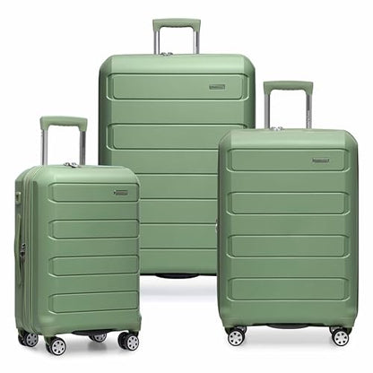 Traveler's Choice Pagosa Hardshell Expandable Luggage with Spinner Wheels, Green, 3-Piece Set (22/27/30) - color: Green, size: 3-Piece Set (22/27/30)