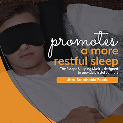 HappyLuxe Sleep Mask for Women & Men | USA Made Eye Masks for Sleep - color: Jet Black