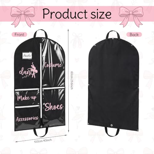 Klyyo 6 Pack 40'' Dance Costume Garment Bag for Dancers Foldable Pocket