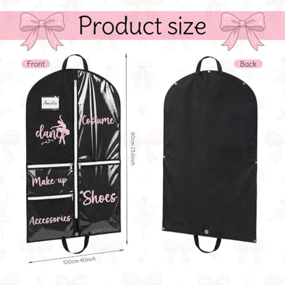 Klyyo 6 Pack 40'' Dance Costume Garment Bag for Dancers Foldable Pocket