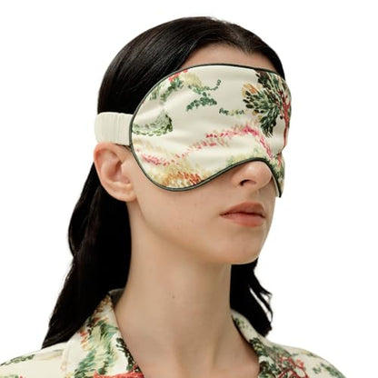 LILYSILK 1 pc 100% Silk Sleep Mask Blindfold Elastic Strap Soft and Comfortable Night Shade for Men Women Aries - color: Aries