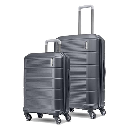 American Tourister Stratum 2.0 Hardside Expandable Luggage with Spinners, Charcoal, 2PC SET (Carry-on/Medium) - color: Charcoal, size: 2-Piece Set (Carry-on/Medium)