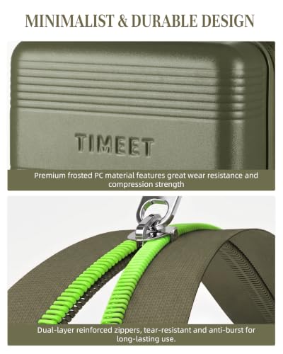 Timeet Checked Luggage, 28 Inch Large Size Hardside Suitcase with Spinner Wheels, Expandable Polycarbonate Rolling Luggage, TSA Lock, Built-in USB Charging, Wet Dry Separation Pocket, Olive Green - color: Olive Green, size: 28 inch
