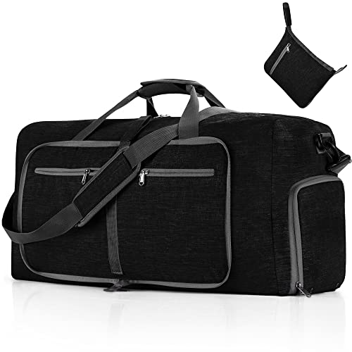 Vomgomfom 65L/85L/115L 접이식 여행용 더플 백, 신발 수납 공간 포함 - color: 블랙., size: 65L