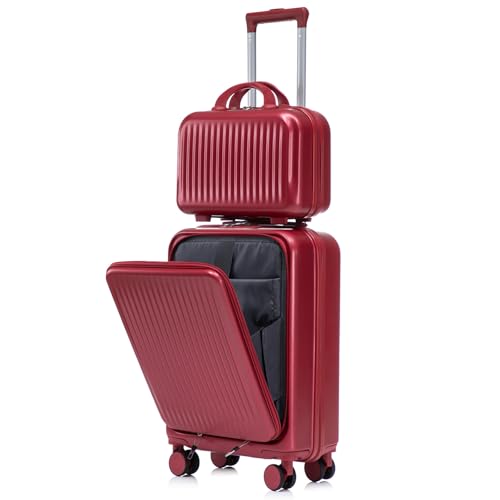 22 Inch Carry on Luggage for Business & Travel-Black (Red) - color: Red