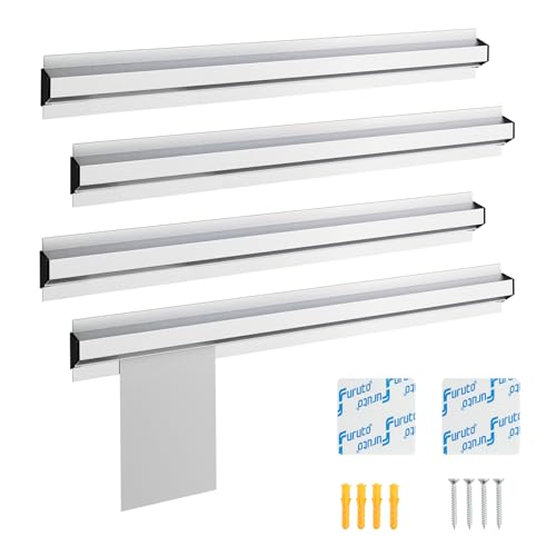4 Pack 18 Inch Aluminum Ticket Holder for Restaurant, Slide Check Rack for Kitchen Orders, Cafe Bills, and Bar Tabs - size: 18 Inch