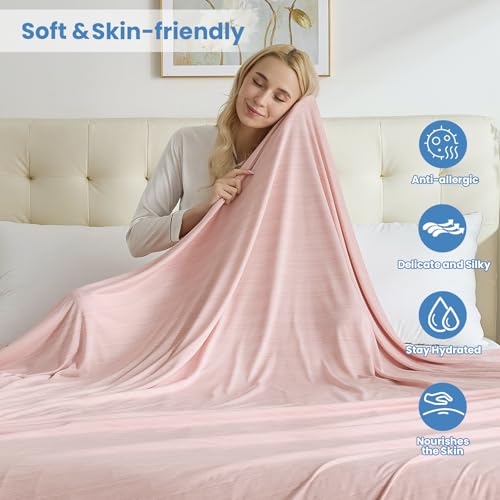 OIGAE Cooling Blanket Full Size 84"x90" for Hot Sleepers Summer Blanket - color: 9 - Pink Stripe, size: Full 84" x 90"