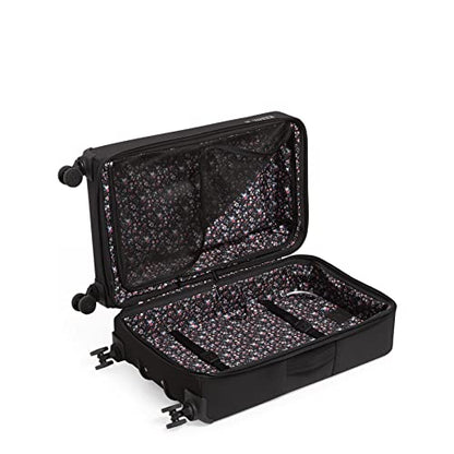 Vera Bradley Women's Softside Rolling Suitcase Luggage, Black, 27" Check In - color: Black, size: 27" Check In