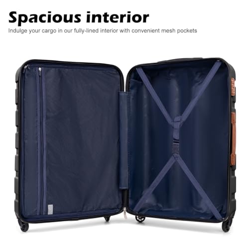 Coolife Luggage Set, 3 Piece Lightweight Durable Hardshell, Apricot White - color: Apricot White