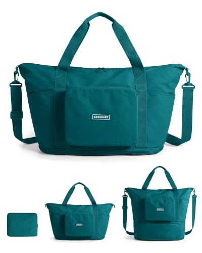 BAGSMART Foldable Travel Bag, 37L Expandable Personal Item Bag, Teal - color: Teal