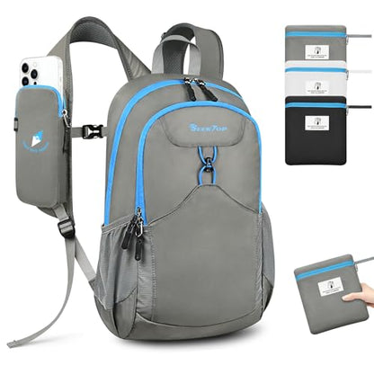 Seektop 15L Foldable Lightweight Hiking Backpack for Men and Women - color: Gray