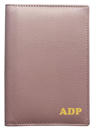 Personalized Monogrammed Blush Leather RFID Passport Wallet - color: Blush, style: Minimalist