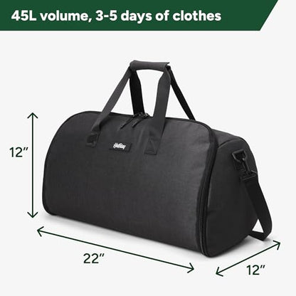 Halfday Convertible 2-in-1 Garment Duffel Weekender 45L, Carry On, Shadow - color: Shadow, style: Original, 45l