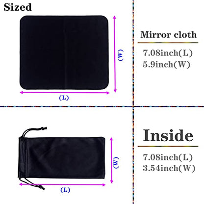 ADBGV 3Pcs Unisex Hard Shell Eyeglasses Cases, Protective Case For Glasses,Sunglasses Case with Cleaning Cloth - color: A_black+rose Red+green