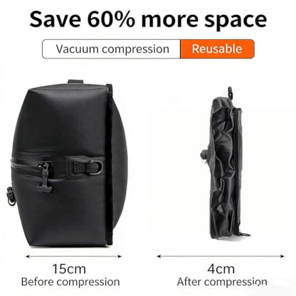 Vacuum Bag for Travel Organiser Packing Bag for Carry-On Luggage Backpack Suitcase Reusable Vacuum Seal Save Space Compression Bag with Built-in Pump & USB-C Charging (Yellow) - color: Yellow
