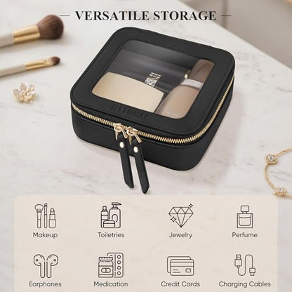 Small Clear Makeup Bag for Purse, Travel Cosmetic Case, Black, Mini - color: Black, size: Mini