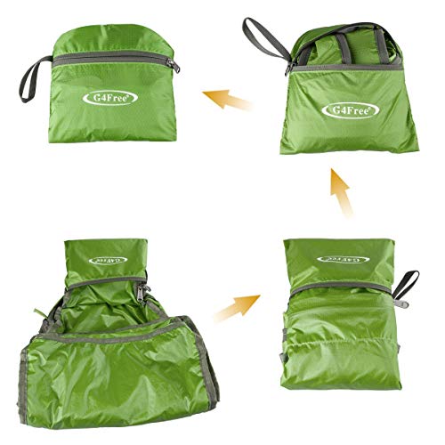 G4Free 20L Lightweight Packable Backpack Travel Hiking Daypack Foldable Backpack for Men Women - color: Light Green, size: 20L