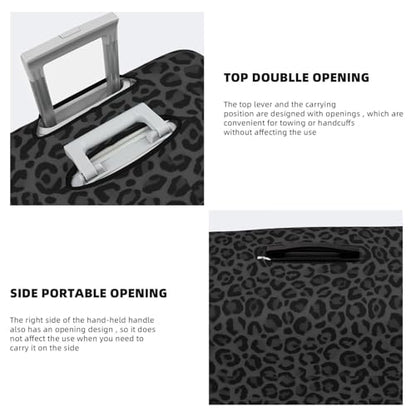 Leopard Print Black Luggage Suitcase Covers (Not Included Suitcase) Elastic Travel Luggage Cover With Zipper Anti-Scratch Travel Suitcase Protective Cover For Kid And Adult L (Fit 25-28 Inch Luggage) - color: Leopard Print Black, size: L (Fit 25-28 Inch L