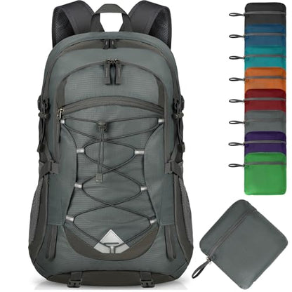 IGOLUMON Hiking Backpack 40L Packable Lightweight Camping Daypack Men Women - color: Grey