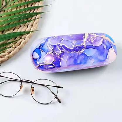 PERFECTSIGHT Hard Shell Eyeglasses Case, Kawaii Protective Glasses Case for Kids, Cute Eyeglass Case for Women Men Girls - color: Purple Marble