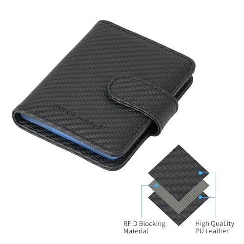 Wisdompro Credit Card Holder, RFID Blocking Wallet Debit Card Protector - color: Microfiber Black, size: Vertical