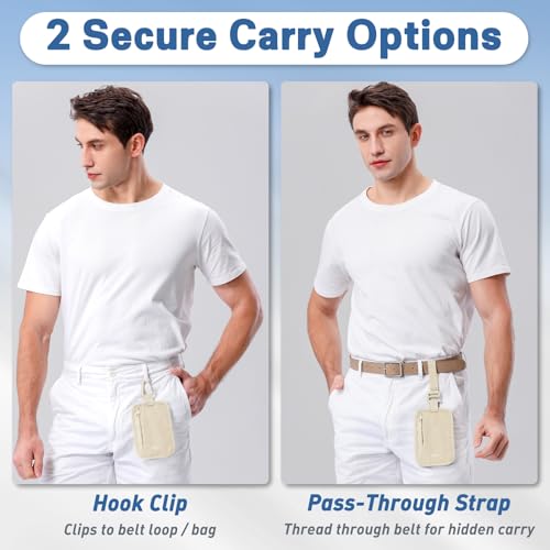 YOYI YOYI RFID Blocking Hidden Stash Clip, Travel Wallet Water-Repellent - color: Apricot