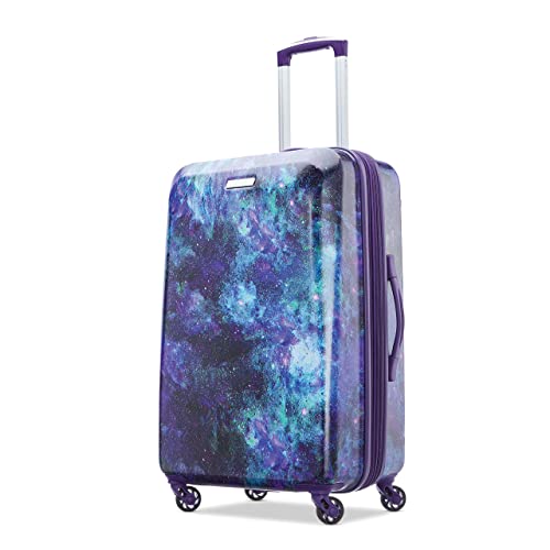 American Tourister Moonlight Hardside Expandable Luggage with Spinner Wheels, Cosmos, Checked-Medium 24-Inch - color: Cosmos, size: Checked-Medium 24-Inch