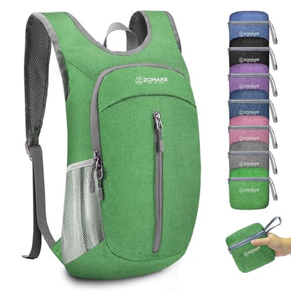 ZOMAKE Lightweight Packable Backpack, 10L Small Foldable Daypack for Hiking - color: Dark Green A1, size: 10L