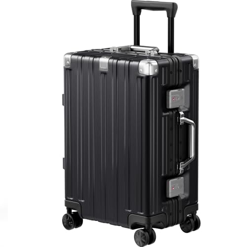 Krute Zipperless Carry On Luggage with Wheels 20 inch Hardshell Suitcase - color: Black, size: Carry-on (20 Inch)