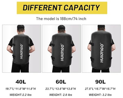 Hulongo Waterproof Duffel Bag Backpack for Men, Black, 90L - color: Black, size: 90L