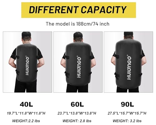 Hulongo Waterproof Duffel Bag Backpack for Men, Black, 40L - color: Black, size: 40L