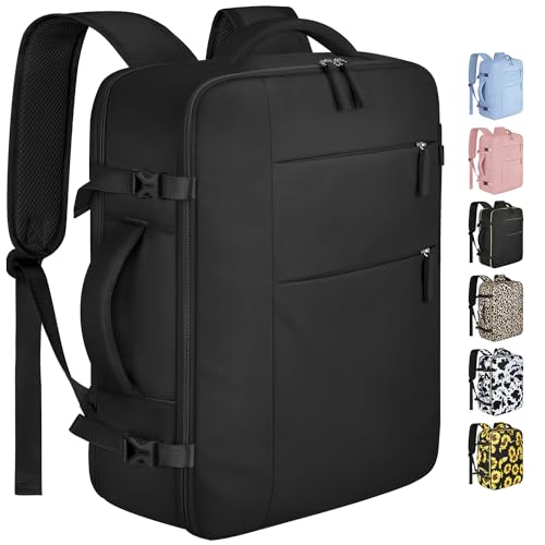 Travel Backpack for Women Men Waterproof Laptop Backpack Airlines Approved Carry On Backpack Bag Computer Bookbag for Business, Work, Traveling Fits 17 Inch Laptop(Black Zipper) - color: Black Zipper, size: 17 Inch