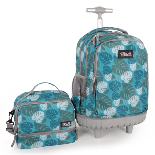 Tilami Rolling Backpack for Boys and Girls,Leaves - color: Leaves