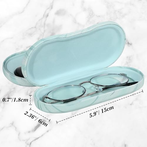 MoKo Double Eyeglass Case,Glasses and contact case 2 in 1 with Mirror - color: Blue Water Color