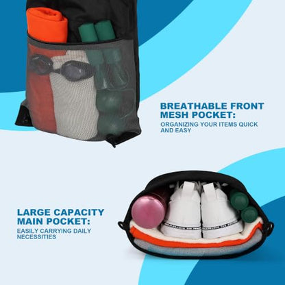 TILYMOL Drawstring Backpack for Sports - Small Gym Bag for Men & Women - color: 1 Pack-black Gray