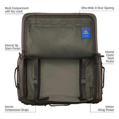Baboon to the Moon Go-Bag Big Duffle Bag 60L, Stylish Travel Bag, Charcoal - color: Charcoal, size: BIG (60L)