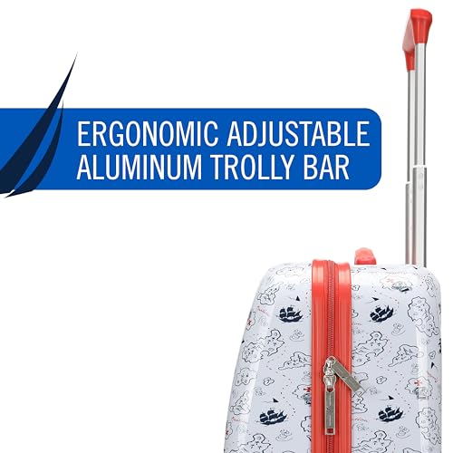 Nautica Kids Luggage - 18" Airline Approved Rolling Hardside Upright Carry-on Suitcase with Wheels (Pirate Ahoy) - color: Pirate Ahoy