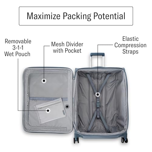 Samsonite UpLIFT Lightweight Large Checked Softside Luggage with Spinner Wheels - Expandable - Airline-Approved, Polyester Soft Suitcase for Ultra Light Travel - Elemental Blue - color: Elemental Blue, size: Large Checked