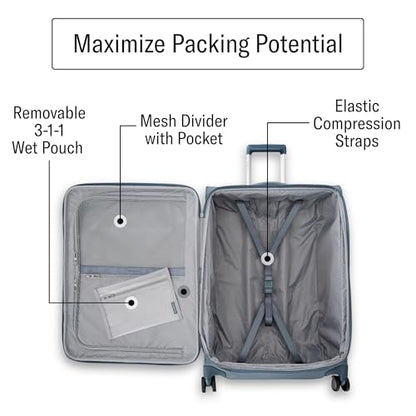 Samsonite UpLIFT Lightweight Large Checked Softside Luggage with Spinner Wheels - Expandable - Airline-Approved, Polyester Soft Suitcase for Ultra Light Travel - Elemental Blue - color: Elemental Blue, size: Large Checked