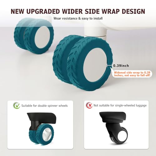 Luggage Wheel Covers, Anti Dust & Scratch, For 2-2.4" wheels - Lake Blue - color: Lake Blue